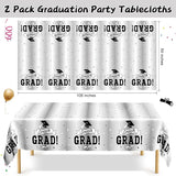 QZYL 2 Pcs 2026 Graduation Table Decorations, 108" X 54" Silver
