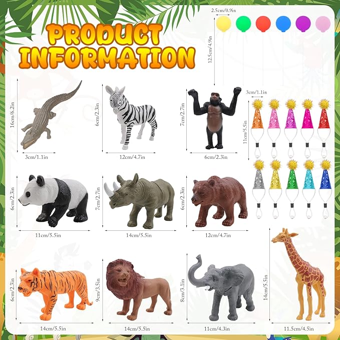 26 PCS Jungle Animal Birthday Party Decorations with Safari Animal