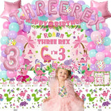 Pink Dinosaur Birthday Decorations for 3 Year Old Girls 134 Pcs