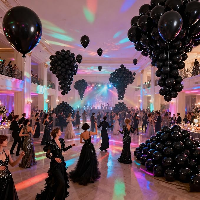 160pcs Black Balloons 12 Inch Matte Latex Balloons for Graduation