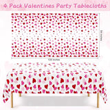 4 Pack Valentines Decorations, 108" X 54" Valentines Tablecloths,