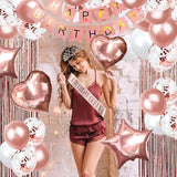 253 Pcs Birthday Decorations for Women Rose Gold Party Decorations