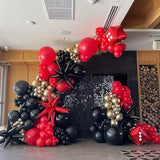 Bezente Red Black and Gold Latex Balloons,60pcs 12 inch Red Black
