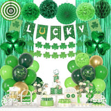 Green Party Decorations, Green Gold Printed Confetti Heart Balloons