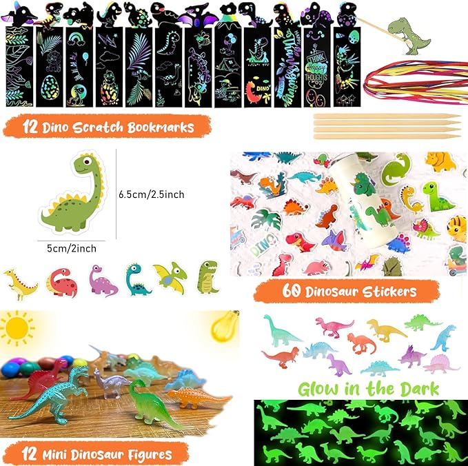 204PCS Dinosaur Party Favors Dinosaur Birthday Party Decorations