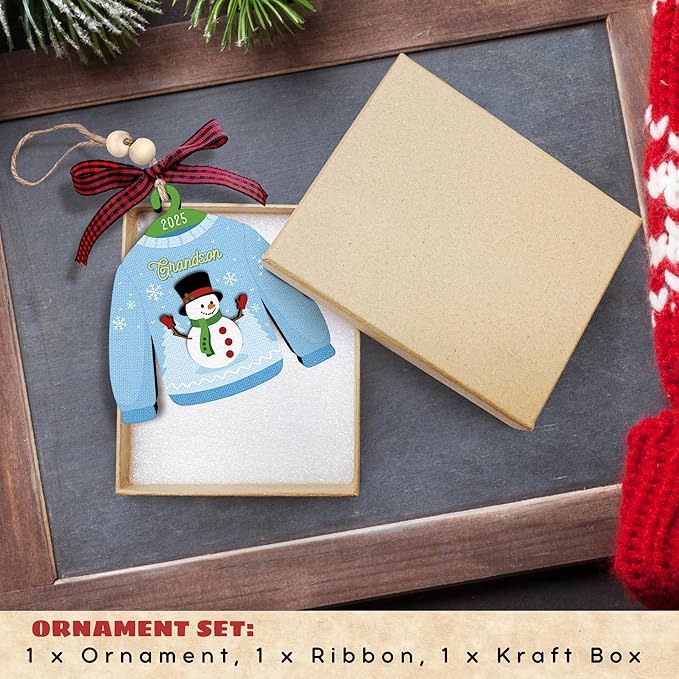 Grandson Ornaments - Grandson Christmas Ornament - Family Ornaments