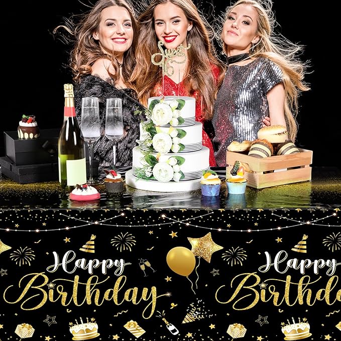 Tudomro 3 Pcs Happy Birthday Tablecloths Happy Birthday Party #3