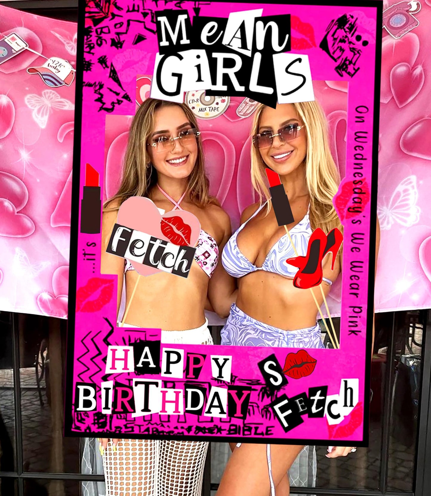 LaVenty Mean Girl Birthday Party Photo Booth Props Frame Mean Girl