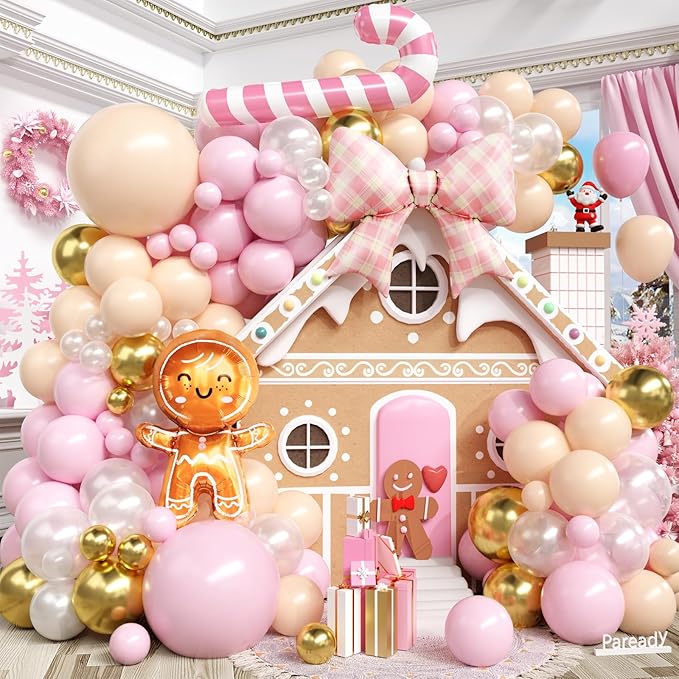 Christmas Balloon Arch Kit 120 PC Pink and Gold Balloon Arch