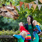 5 Pcs Jungle Zoo Animal Print Decoration Safari Birthday Banner Wild