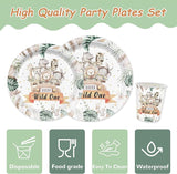 168PCS Wild One Party Supplies for Boys Girls Kids Jungle Animals