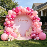 CVPARTON Pink Balloons Set, 55 PCS Metallic Pink Balloons, Baby Pink,