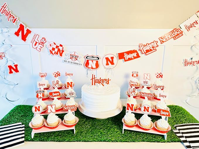 Nebraska Huskers Party Supplies for Football, Birthday Gift,