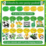 Soccer Hanging Swirls - 30 Pcs Soccer Party Decorations Ceiling