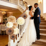 PAPER JAZZ 15 Pcs Wedding Decoration Vintage Beige Pompoms Decoration