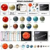 Space Balls Flashcards & Wall Stickers, Planet Toys For Kid 8-10,