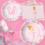 Xigejob Ballerina Birthday Party Decorations Tableware, Ballerina