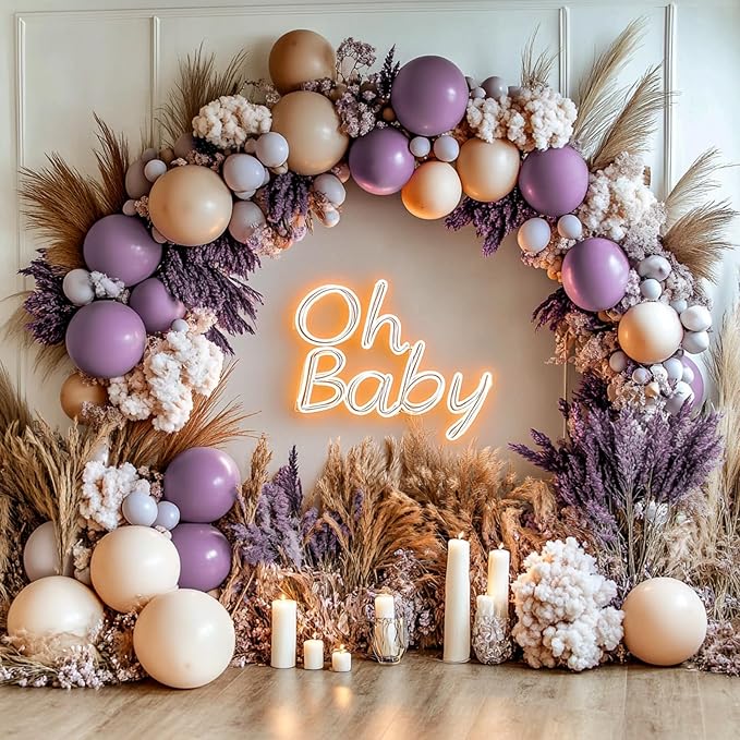 PartyWoo Dusty Purple Balloons 100 pcs Different Sizes of 18 12 10 5