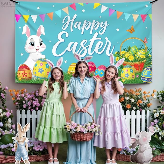 Happy Easter Banner Decorations XtraLarge 72x44 Inch Easter