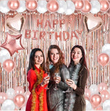 Rose Gold Birthday Party Decorations Kit 50 Piece Set Happy Birthday