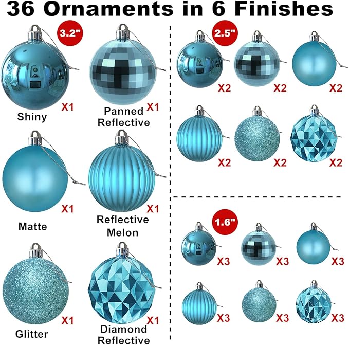 Baby Blue Christmas Ornaments - Christmas Tree Decorations
