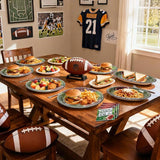 Dereinwo 100 PCS Football Party Paper Plates and Napkins | Bundle
