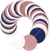 Navy Blue Pink Rose Gold Gender Reveal Decorations 52FT Party