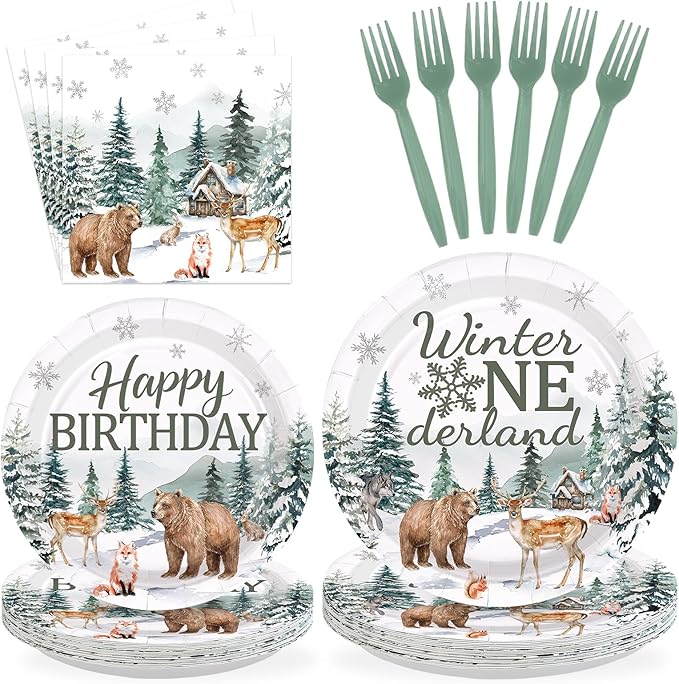 96Pcs Winter Onederland 1st Birthday Party Decorations Snowflake