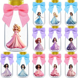 Small 12 Pack Princess Party Favors DIY Candy Jars with Ribbons and
