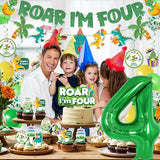 Roar Im 4 Dinosaur Party Decorations Boy Dinosaur 4th Birthday