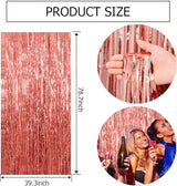 10 Pack Rose Gold Fringe Curtain Backdrop Birthday Bachelorette