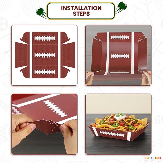 Football Party Favors & Supplies Pack of 50 Paper Food Tray