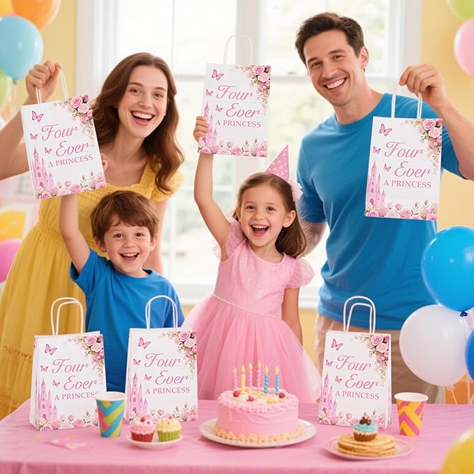 20PCS Four Ever A Princess Goodie Bags Princess Themed 4th Birthday