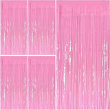Pink Party Streamers Foil Fringe Backdrop Curtains Tinsel Streamers Bi