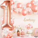KatchOn, Rose Gold 1 Balloons for 1st Birthday - 40 Inch | Peach