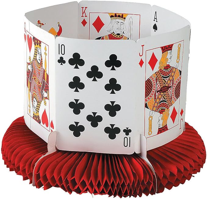 Casino Playing Cards Centerpiece Poker Night and Party Decor