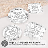 96Pcs 25th Wedding Anniversary Decorations Cheer to 25 Years Party