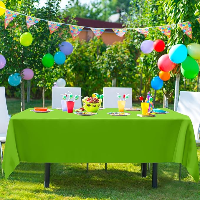 QZYL 4 PCS Plastic Tablecloth, 54 x 108 Inches Waterproof Disposable