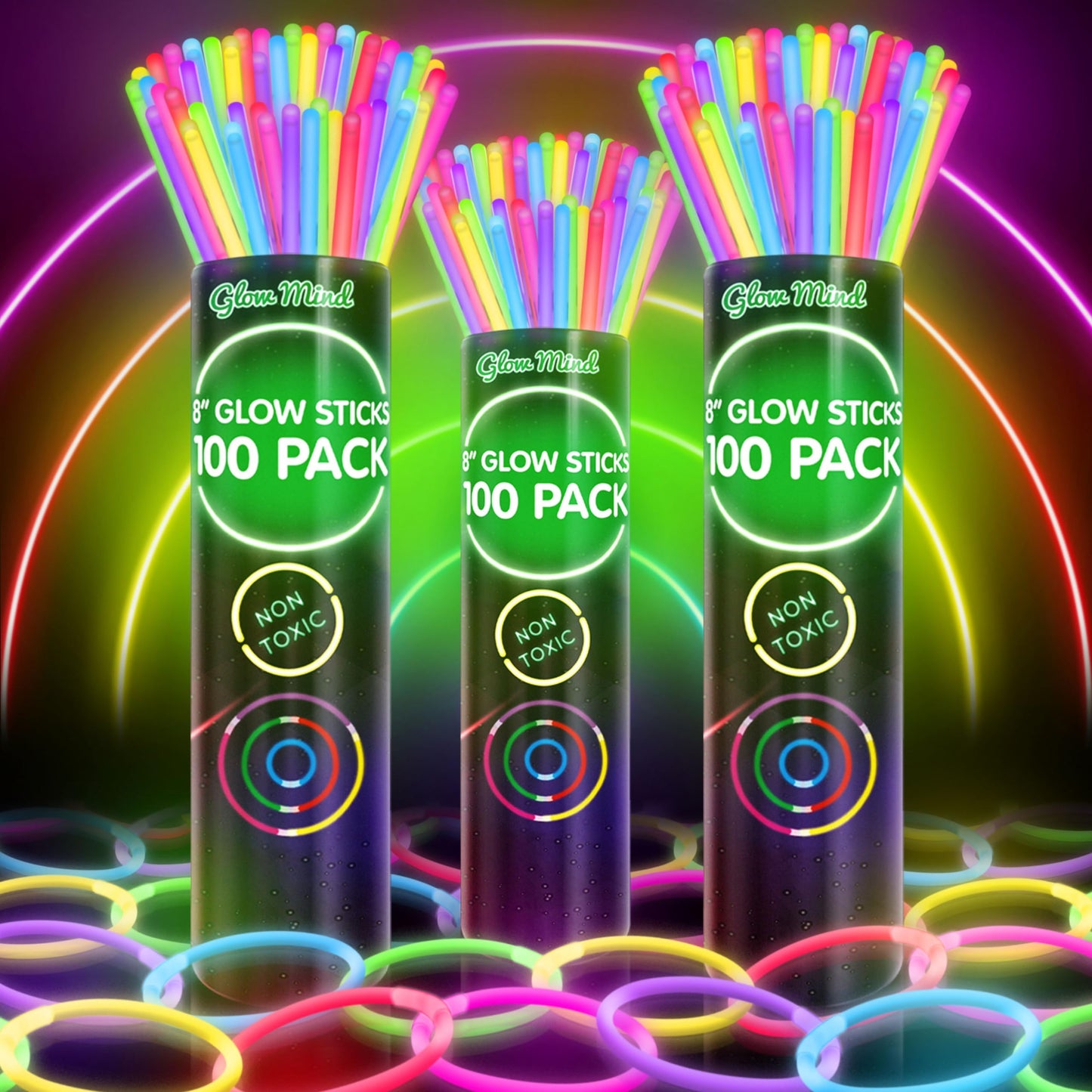 300 Ultra Bright Glow Sticks Bulk - Halloween Glow in the Dark Party