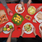 16 Pack Red Plastic Tablecloth for Rectangle Tables, Premium