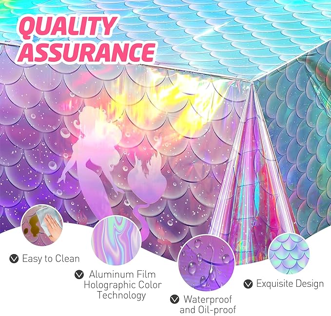 146Pcs Mermaid Plates and Napkins mermaid Party Supplies Includes