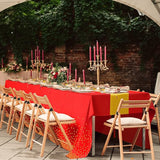 8Pack Disposable Plastic Party Tablecloths and Satin Table Runner Set
