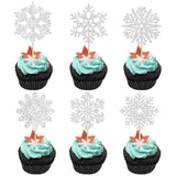 36Pcs Snowflake Cupcake Toppers Frozen Cupcake Picks Winter Frozen