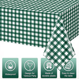 6pcs 54X108inch Dark Green Checkered Tablecloth,Green Gingham