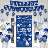 Roetyce Retirement Party Decorations for Men Women, Blue Silver Happy