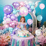Mermaid Balloon Garland Arch Kit Purple Teal Blue Pink Clear Latex