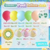 Summer Pool Party Decorations Tropical 162pcs Pastel Colorful