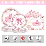 GalaHub 193Pcs Ballerina Birthday Party Decorations for 24 - Ballet