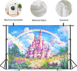Newsely Princess Birthday Party Backdrop 7Wx5H Photography Castle