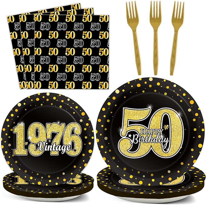 96 Pcs Vintage 50th Birthday Party Decorations Vintage 1976 Birthday